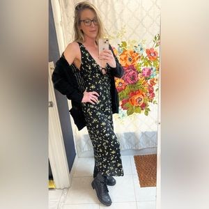 Motel Rocks Fiaso Black Flower Dress S